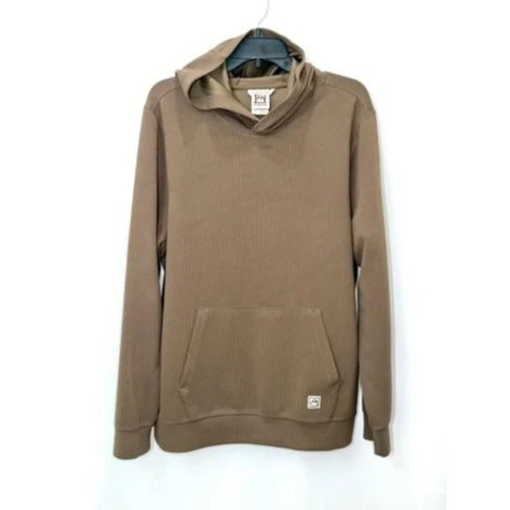 Avalanche Outdoor Supply Co Mens Large Brown Ribbed Pullover Hoodie CAM849